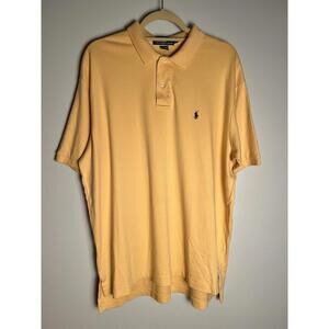Polo By Ralph Lauren Men's X Large Yellow Golf Shirt Soft Cotton Collar XL